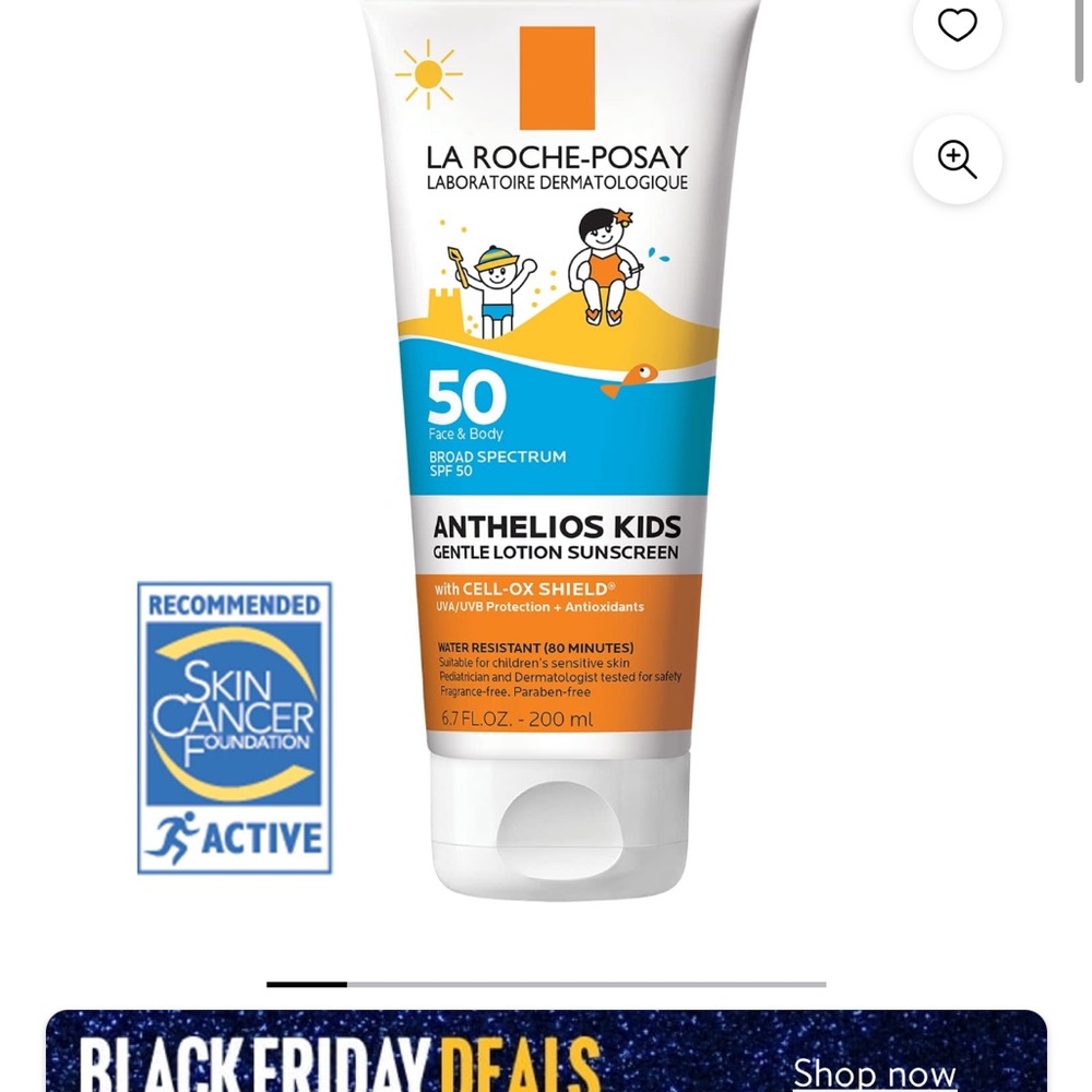 La Roche-Posay Anthelios Kids Gentle Lotion Sunscreen SPF50 6.7 fl. oz. (200ml) - Picture 2 of 2